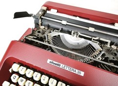 Olivetti Lettera 35 Typewriter Burgundy Red | Professional Painted & Refurbished