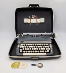 Vintage Smith Corona Sterling 12 Wide Carriage Portable Typewriter + Case Works