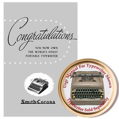 Smith Corona Typewriter User Manual for 1950s Silent Super, Sterling or Clipper