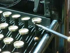 Key inlay replica for antique Underwood typewriter (Black Key Version)