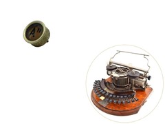 Hammond No.12 Typewriter A ” Key Antique Part Vtg Glass Keytop Keyboard