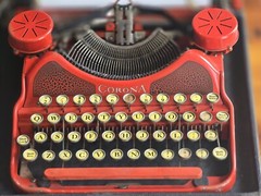 Smith Corona Model No. 4 Portable Typewriter Red Vintage 1920 s