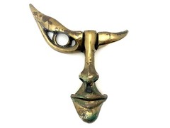 Modernist “Door Guardian” Door Knocker Marte Cellura Antique Brass Vtg Eye