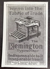 1899 REMINGTON Woven into Fabric of Trade Standard No. 2 Old Typewriter Print Ad