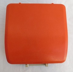 SUPER COOL ORANGE HERMES BABY TYPEWRITER, MADE IN BRAZIL, WORKS, NEEDS CLEAN