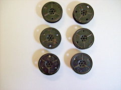 6 ROYAL TYPEWRITER RIBBON METAL SPOOLS 9/16″ WIDE