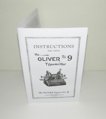 Oliver 9 Typewriter Instruction Manual and Brochure
