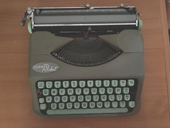 Vintage Hermes Typewriter with Leather Case and Manual Serial # 5793315