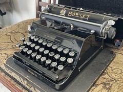 Antique Bar Lock Co Bar-Let Typewriter Model 2 Black With Case ~NICE
