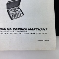 1960’s SCM SMITH CORONA CORSAIR 700 TYPEWRITER INSTRUCTION MANUAL England Vtg