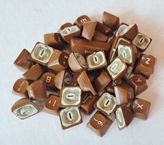 49 Typewriter Plastic Keys Smith-Corona Super Sterling Vintage Parts Crafts