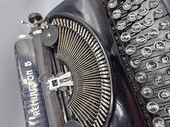 Vtg 1936 Remington Rand Model 5 Streamline Typewriter Tested Working Smooth