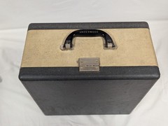 Vtg 1955 Blue Underwood Leader Portable Typewriter Original Case FULLY SERVICED