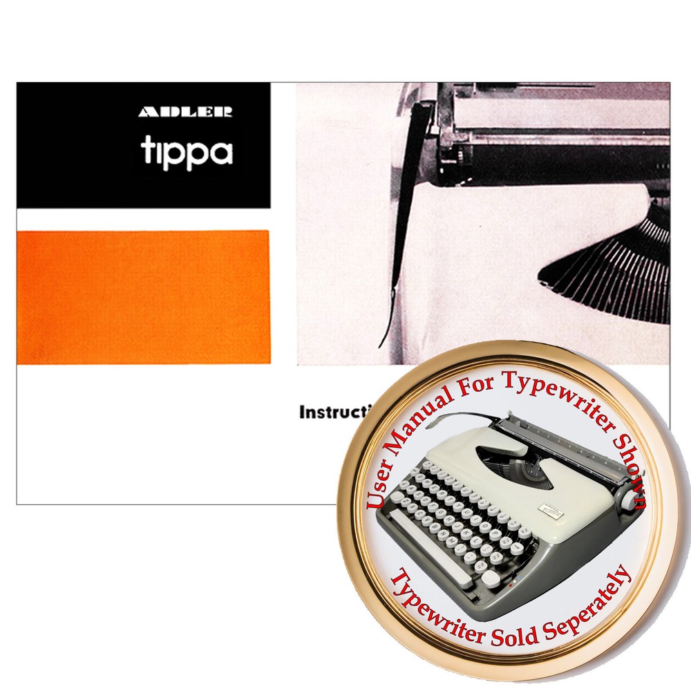 1960s Adler Tippa Typewriter Owner’s Manual User Manual Instruction Manual Guide