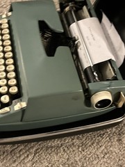 Vintage Smith Corona Super Sterling Portable Typewriter SCM 6SS? Aqua Blue Works