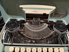 Vintage Smith Corona Sterling Blue Manual Typewriter