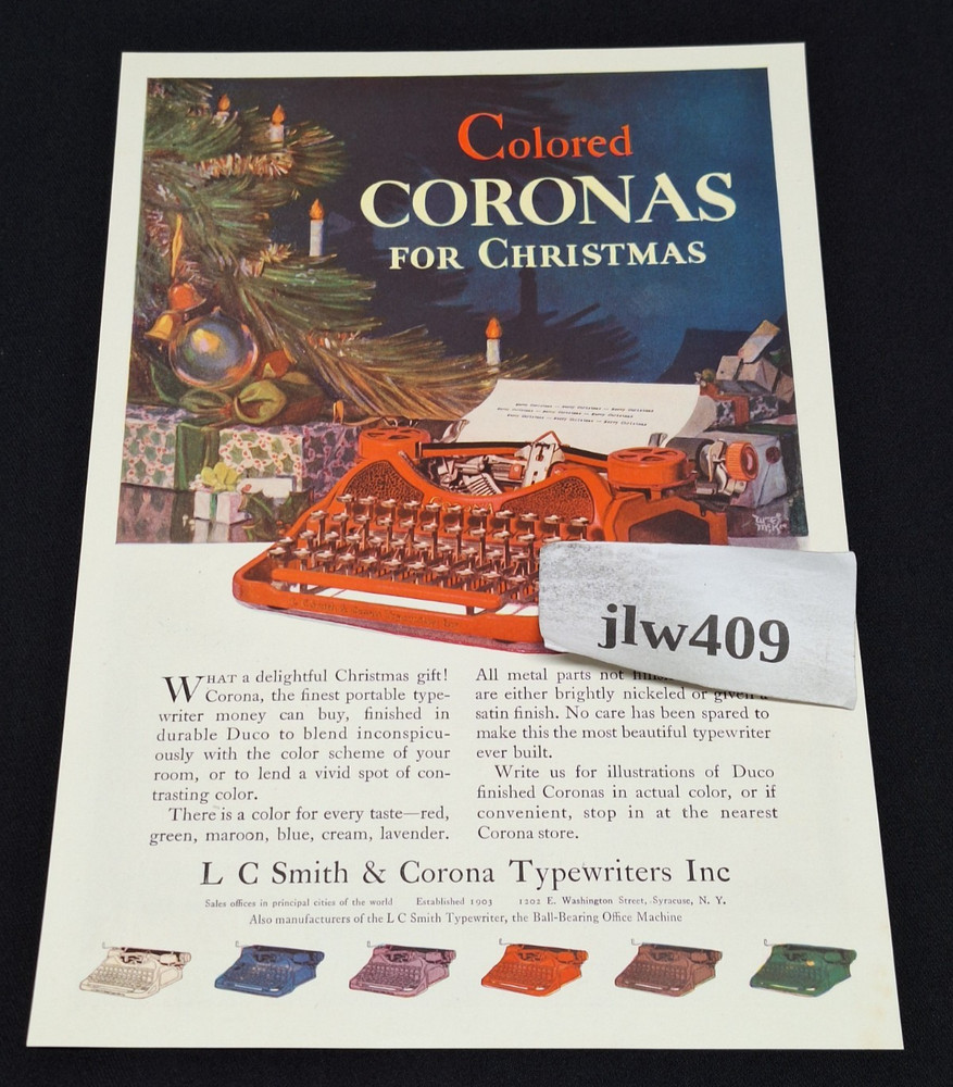 1927 L C SMITH & CORONA TYPEWRITERS INC AD Print Ad Magazine Ad 8″x11″