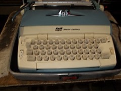 1960s Smith Corona Coronet Electric Powder Blue Electric Typewriter w/ Case