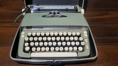 Smith Corona Super Sterling Portable Typewriter Vintage With Case- (For Parts)