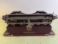 1928 Royal Model P Portable Typewriter • Rare Burgundy Alligator Finish • w/Case