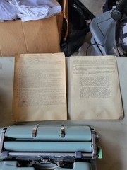 Hermes 3000 Seafoam Green Typewriter with Case and Brushes