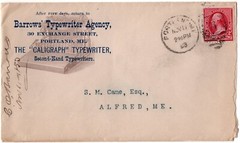 1893 CALIGRAPH TYPEWRITER ENVELOPE Antique Vtg Schreibmaschine Cover Graphic