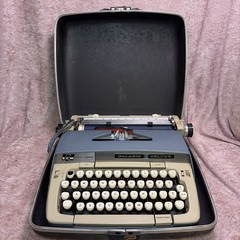 1960s Smith-Corona Galaxie Deluxe Classic Font Gray Typewriter Vintage **READ**