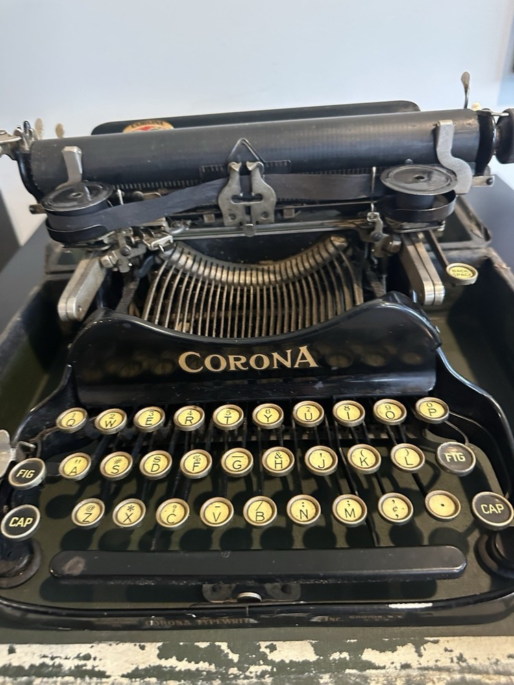 Vintage 1917 Corona Model 3 Folding Portable Manual Typewriter w/Original Manual