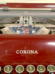Smith-Corona Portable Typewriter DUO! Flat-Top Standard AND Maroon Sterling
