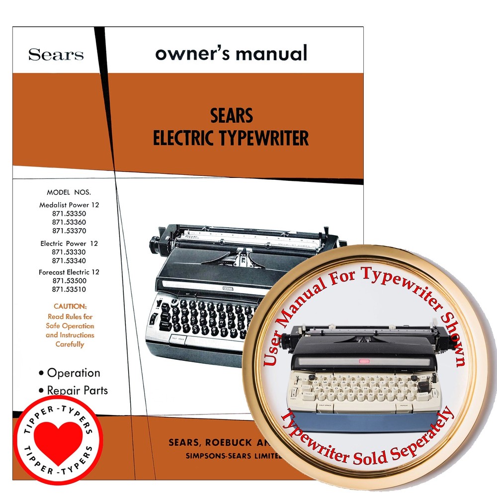 Sears Medalist Power 12 Typewriter User Instruction Owner’s Manual Guide Booklet