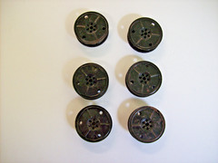 6 ROYAL TYPEWRITER RIBBON METAL SPOOLS 9/16″ WIDE