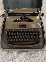 Rheinmetall KST Typewriter | 1950s | Working | Olive Green With Case