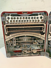 Smith-Corona Portable Typewriter DUO! Flat-Top Standard AND Maroon Sterling