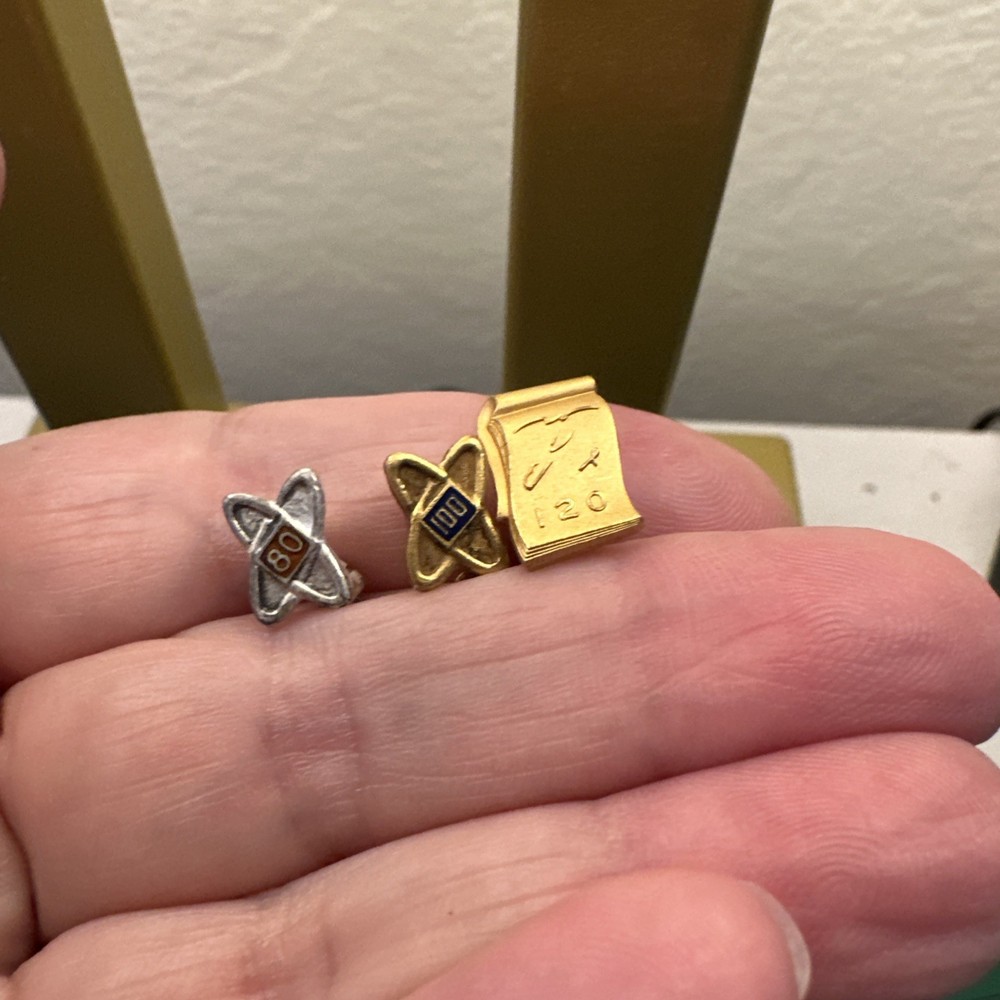 Vintage 1920’s Typing Award Pins – Sterling Silver – Typing 80, 100, 120 WPM
