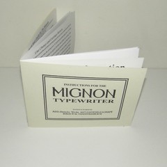 Mignon AEG Typewriter ENGLISH Instruction Manual Reproduction