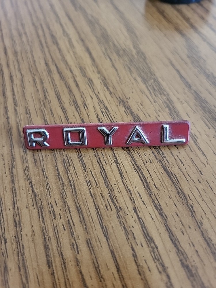 Vintage Royal Quiet Deluxe Typewriter Parts: Red ROYAL Badge/ Name plate insert