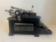 Antique 1930’s Royal Manual Black Typewriter Double Beveled Glass Sides