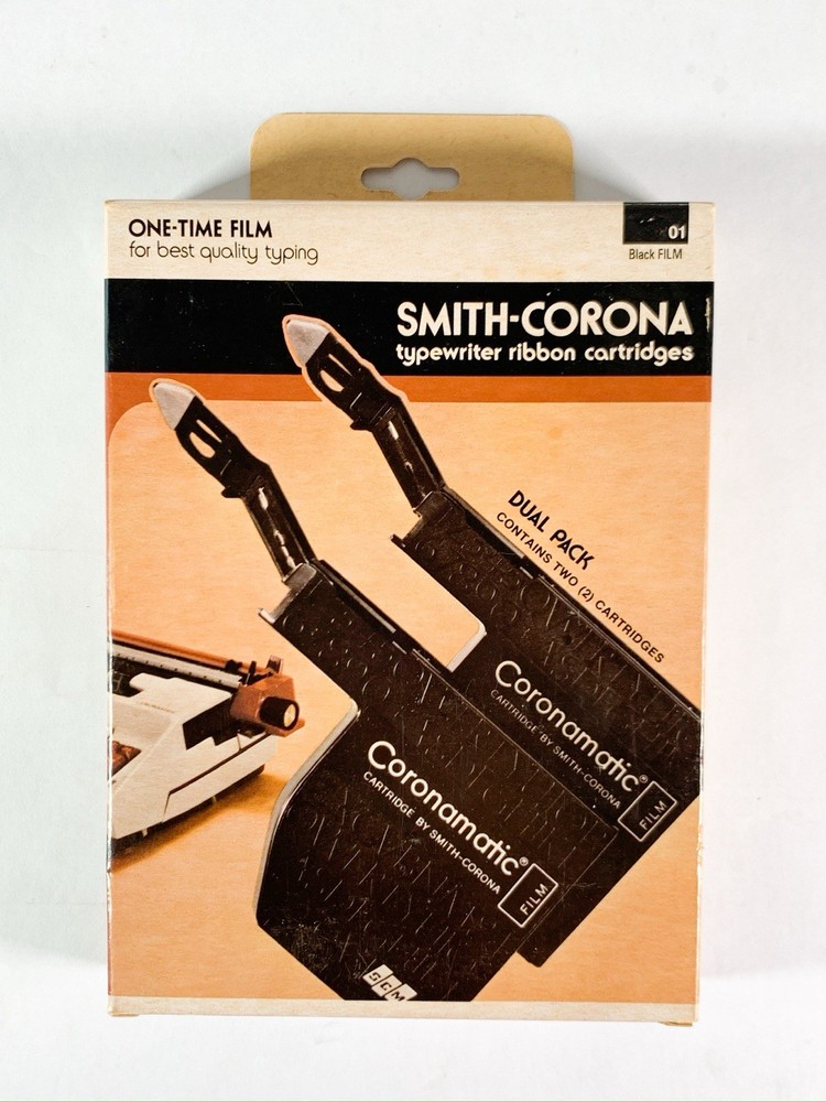 Vintage 2-Pack Smith Corona Coronamatic 01 Black Typewriter Ribbon Cartridge NEW
