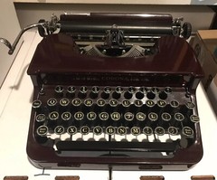 Antique 1936 Smith Corona Red Maroon Sterling Vintage Typewriter 1A12179