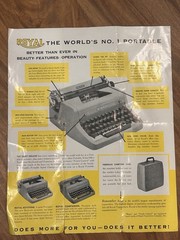 1950s Pink Royal Quiet De Luxe Portable Typewriter Case Brochure Tested Types
