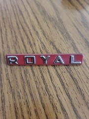 Vintage Royal Quiet Deluxe Typewriter Parts: Red ROYAL Badge/ Name plate insert