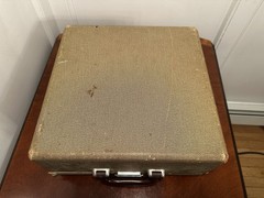 Vtg 1951 SMITH-CORONA Sterling 5A-Series Drab Brown/Green Deco Typewriter w/Case