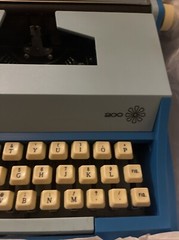 Vintage Buddy L Easy Writer 200 Toy Two Tone Blue Typewriter