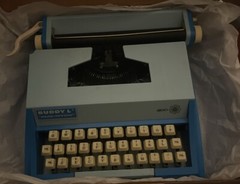 Vintage Buddy L Easy Writer 200 Toy Two Tone Blue Typewriter