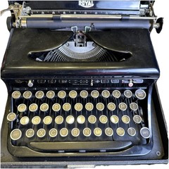Royal ‘Touch Control’ Black Typewriter Vintage 1930’s. w/Case GUC