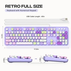 Dilter Wired Keyboard, 104 Keys Full-Sized Typewriter Keyboards, USB Office K…
