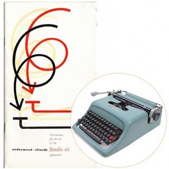 Underwood Olivetti Studio 44 Typewriter Instruction Manual User Repro Vtg Blue