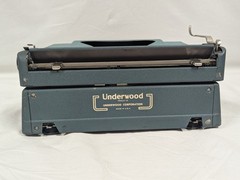 Vtg 1955 Blue Underwood Leader Portable Typewriter Original Case FULLY SERVICED