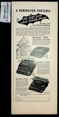 1938 Remington Deluxe Portable Noiseless Typewriter Gift Vintage Print Ad 39532
