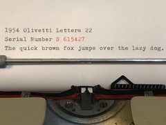 1954 Olivetti Lettera 22 Typewriter w/ Case & Manual & Receipt – EMBOSSED – Rare